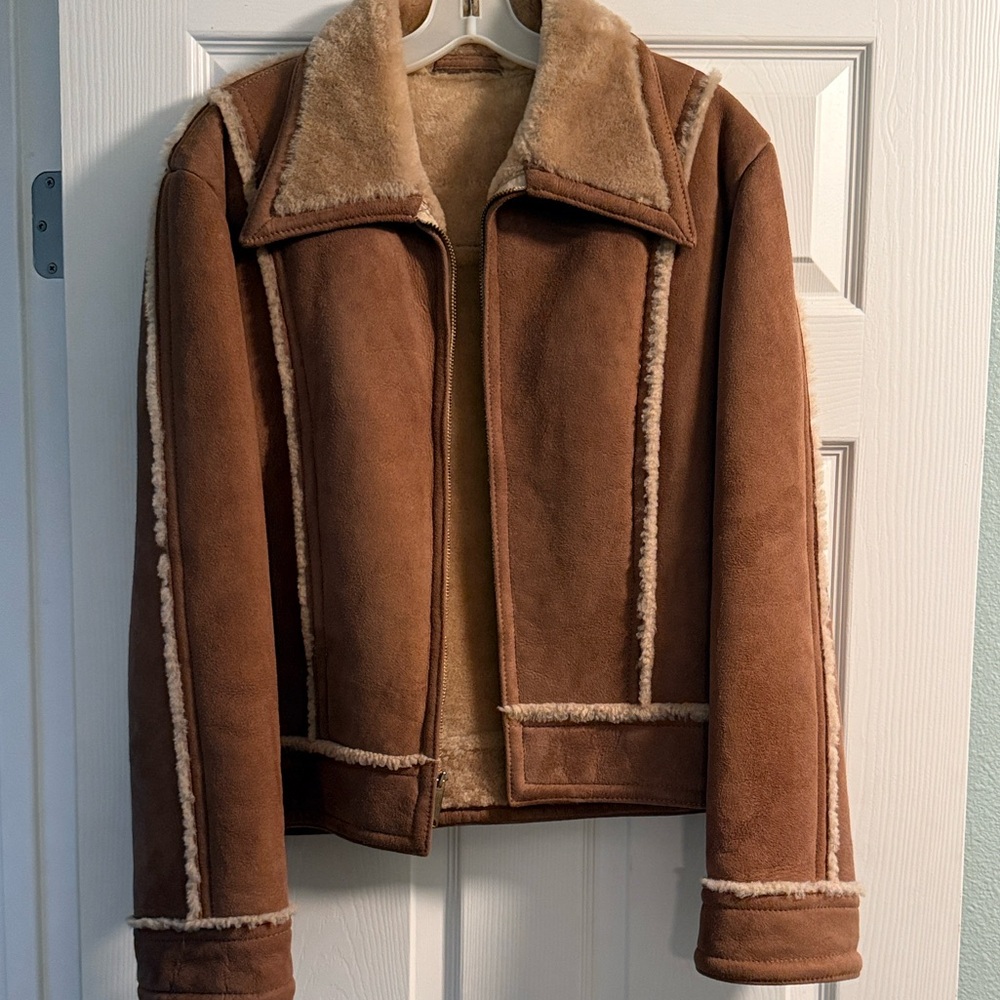 Aspen Co Dry Goods Brown Shearling Jacket M